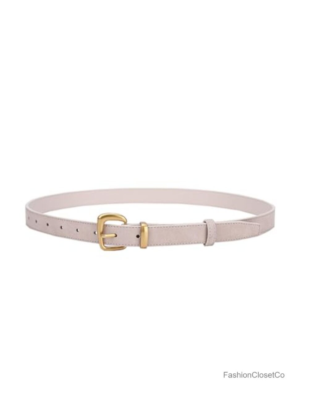 Suede Leather Belt with Gold Buckle for Women